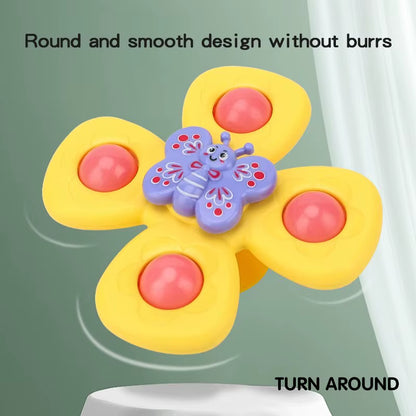 2PCS Set Insect Suction Cup Base Rotating Toy Window Suction Spinner Relief Stress Bath Room Toy for Baby Birthday Gift